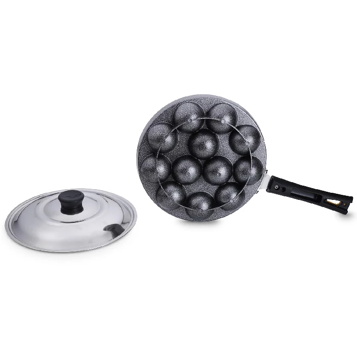 Anjali - DAL12 Diamond Series Aluminium Appa Patra (Black), 700 g-3.webp